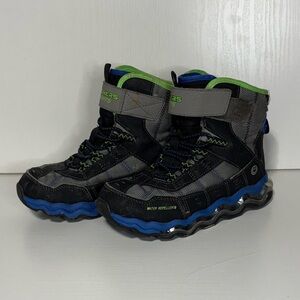 Skechers S-Lights Boys Kids Boots - Black and Blue US1